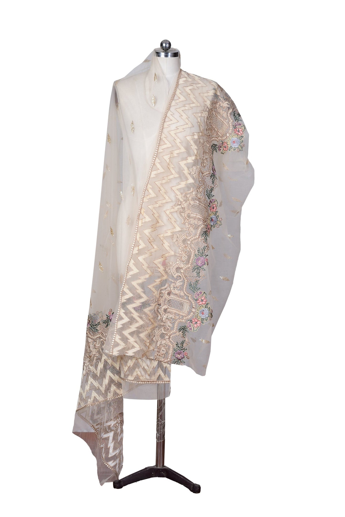 Embroidered Net Dupatta
