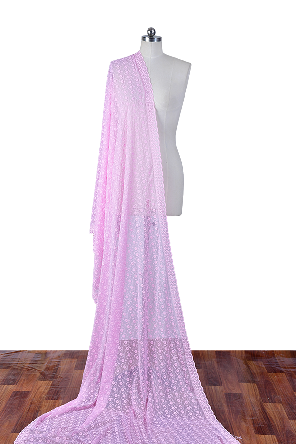 Classic Rose - Chikankeri Chiffon Dupatta