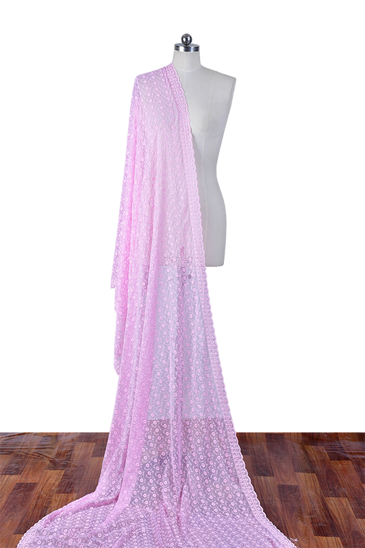 Classic Rose - Chikankeri Chiffon Dupatta