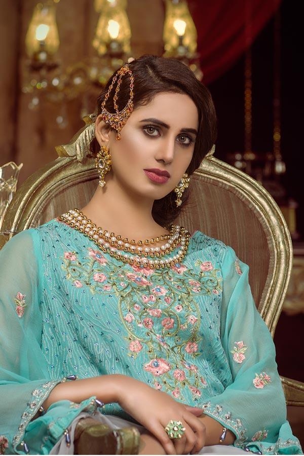 DOWNY - EMBROIDERED CHIFFON UNSTITCHED 3 PIECE