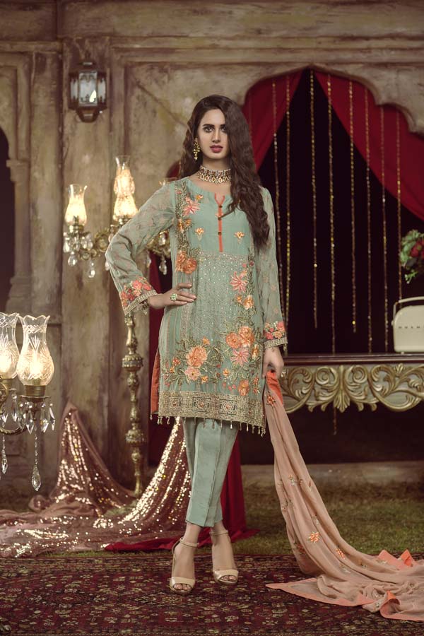 ENVY - EMBROIDERED CHIFFON UNSTITCHED 3 PIECE