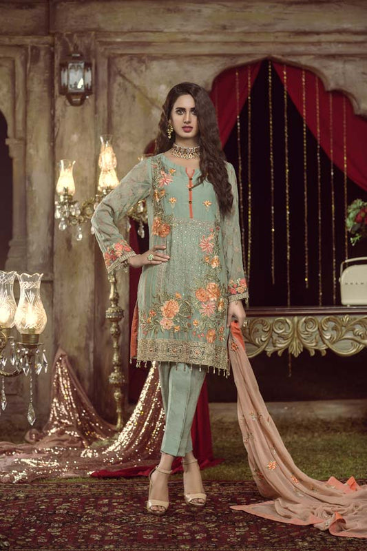 ENVY - EMBROIDERED CHIFFON UNSTITCHED 3 PIECE