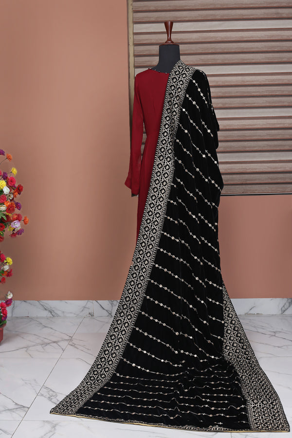 Emperor - Embroidered Velvet Shawl