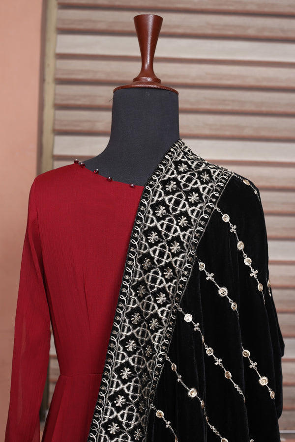 Emperor - Embroidered Velvet Shawl