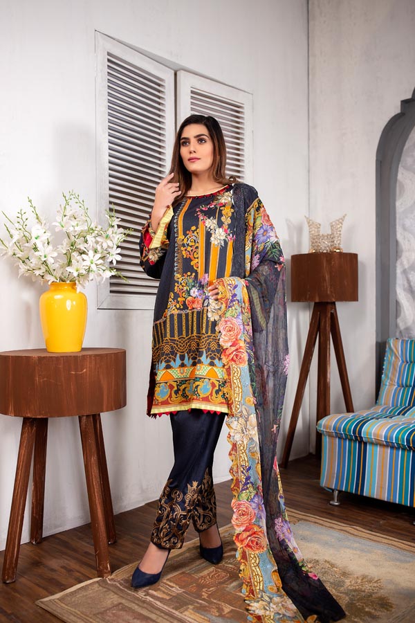 Calantha - Digital Printed Lawn (Unstitch)