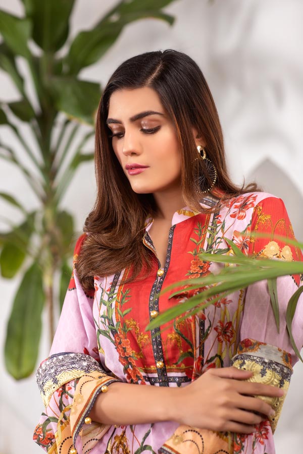 Crystal Pink - Digital Printed Lawn (Unstitch)