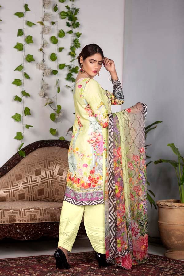 Neva - Digital Printed & Embroidered Karandi 3PC