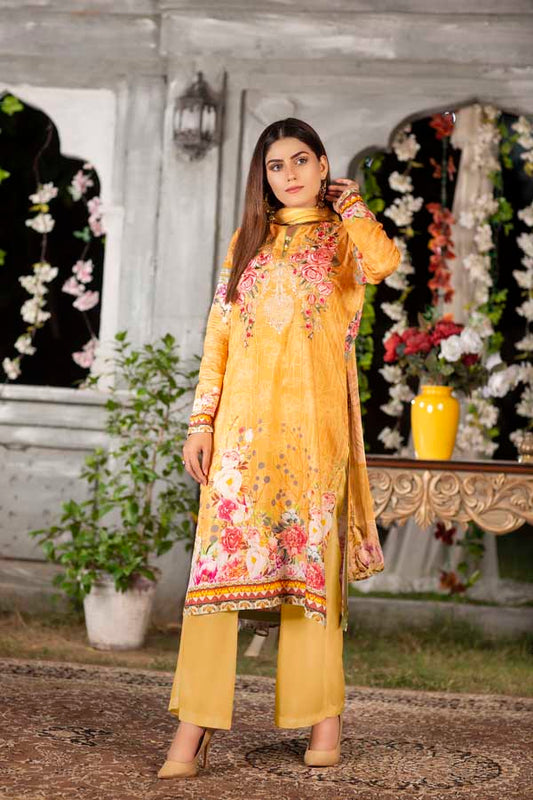 Canary - Digital Printed & Embroidered Viscose