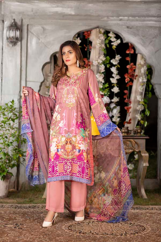 Rose - Digital Printed & Embroidered Viscose