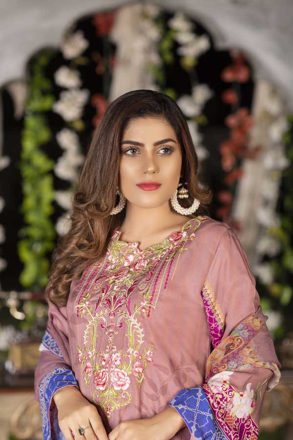 Rose - Digital Printed & Embroidered Viscose