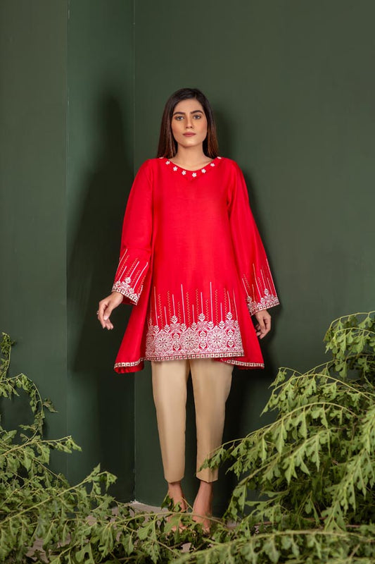 Crimson - Embroidered Lawn Stitch Shirt