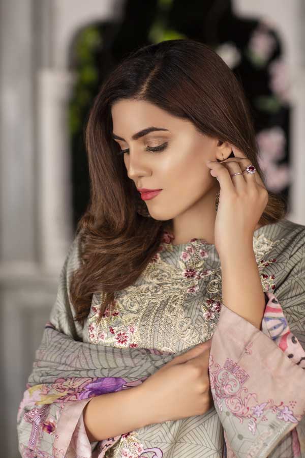 Ivory - Digital Printed & Embroidered Viscose