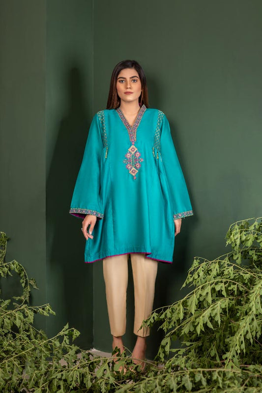 Clematis - Embroidered Lawn Stitch Shirt