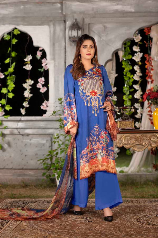 Admiral - Digital Printed & Embroidered Viscose