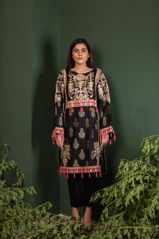 Ink - Jacquard Embroidered Unstitch 2 Piece