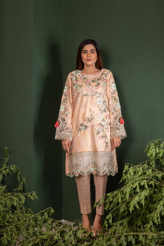 Coconut - Jacquard Embroidered Unstitch 2 Piece