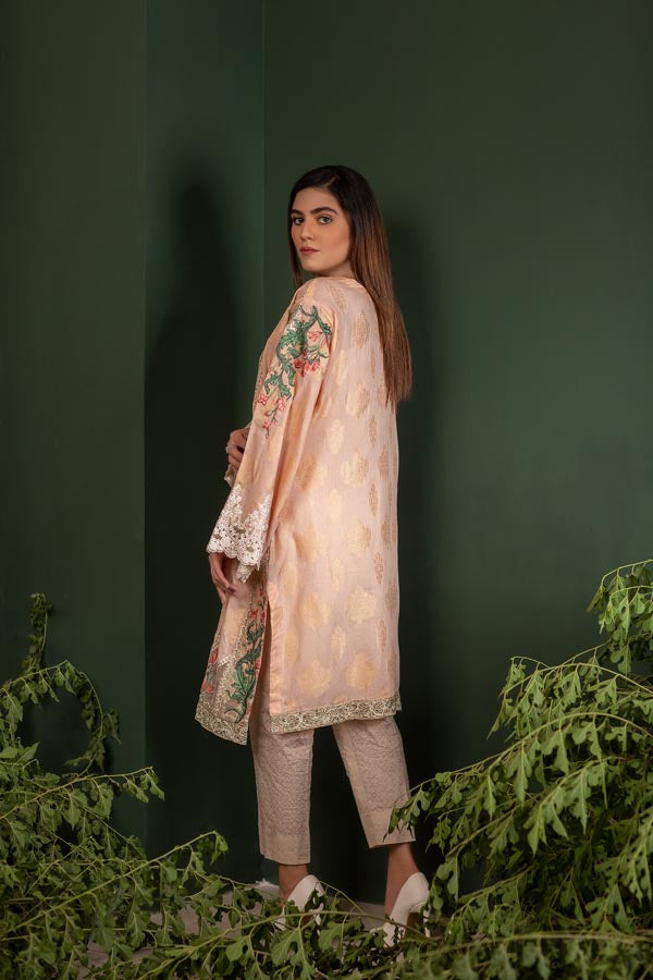 Lace - Jacquard Embroidered Unstitch 2 Piece