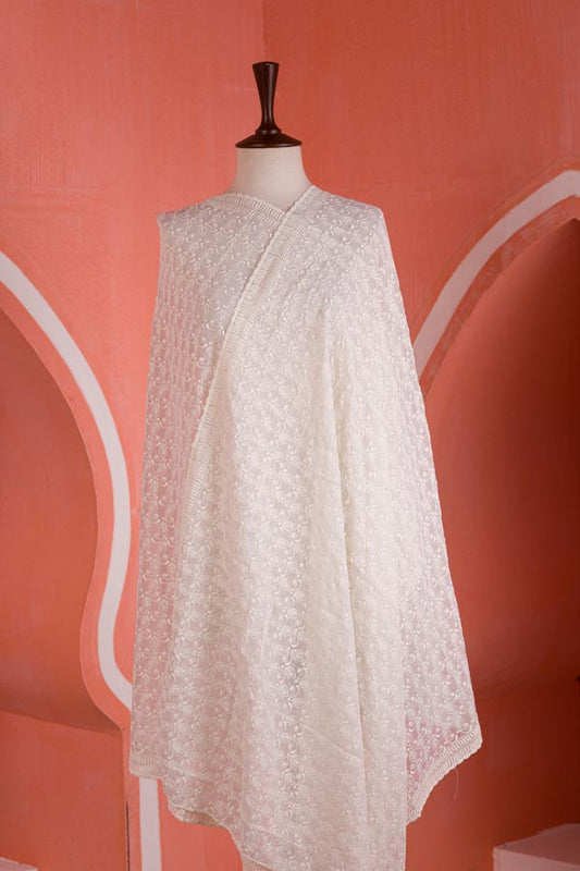 Champagne - Chikankeri Chiffon Dupatta