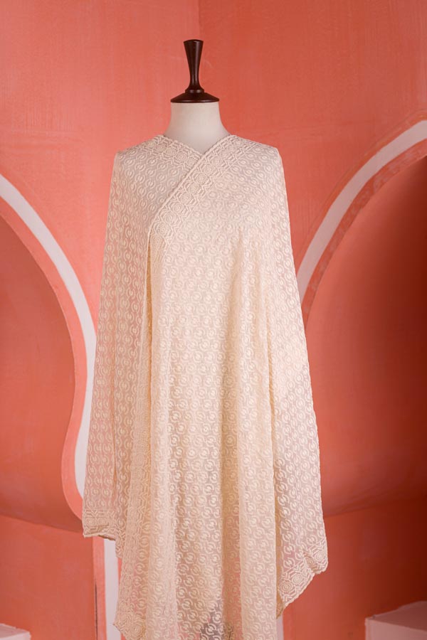 Desert Sand - Chikankeri Chiffon Dupatta