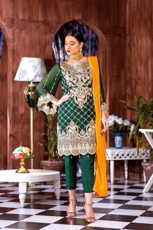 Spring Lime - Luxury Embroidered Chiffon