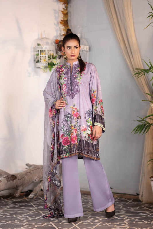 Amethyst - Digital Embroidered Karandi