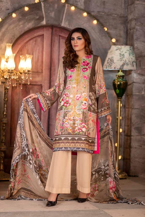 Lumber  - DIGITAL PRINTED & EMBROIDERED KARANDI 3PC