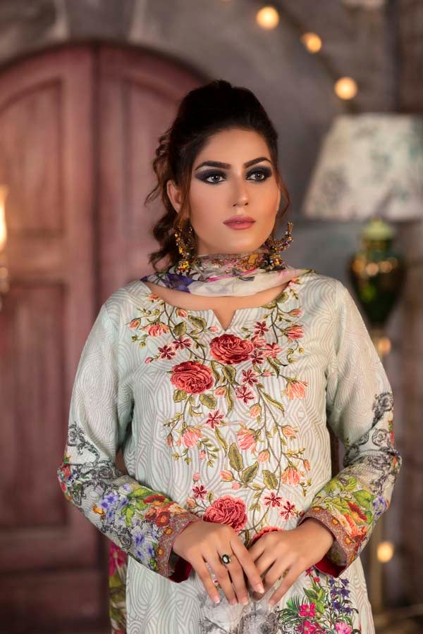 Cultured Pearl - DIGITAL PRINTED & EMBROIDERED KARANDI 3PC