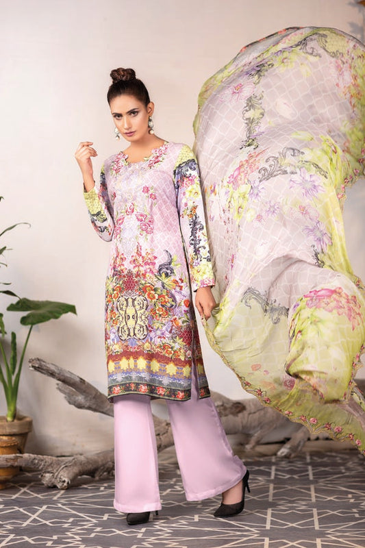 Blush - Digital Embroidered Karandi