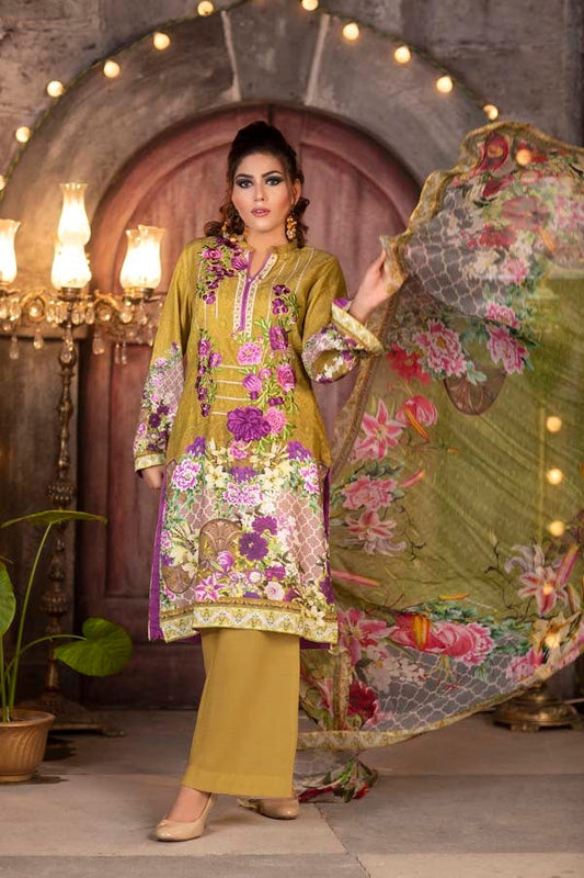 Sunglow - DIGITAL PRINTED & EMBROIDERED KARANDI 3PC
