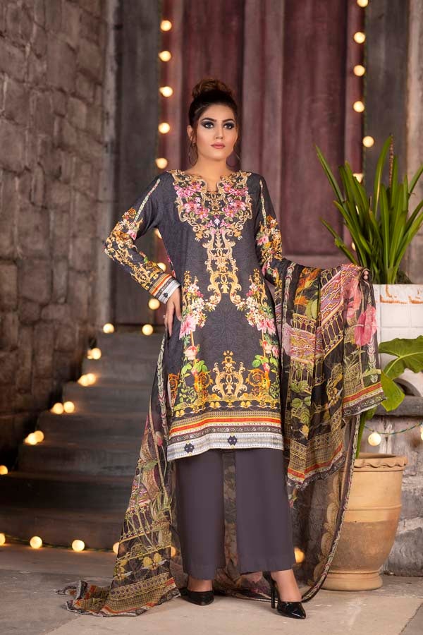 Feldgrau - DIGITAL PRINTED & EMBROIDERED KARANDI 3PC