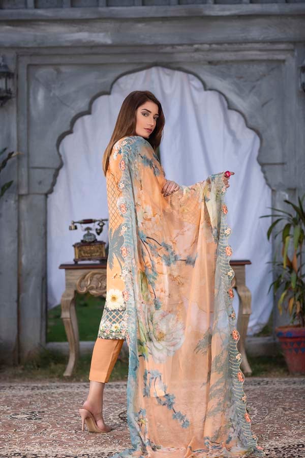 Golden Sand Digital Printed & Embroidered Karandi 3PC