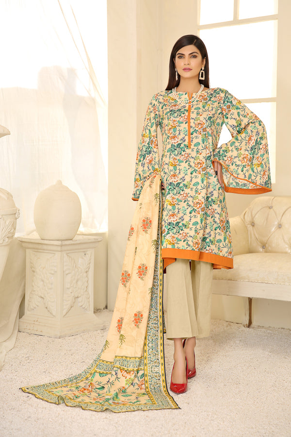 D 18 - Digital Printed Linen 3PC