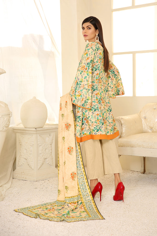 D 18 - Digital Printed Linen 3PC