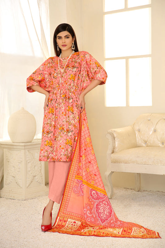 D 19 - Digital Printed Linen 3PC
