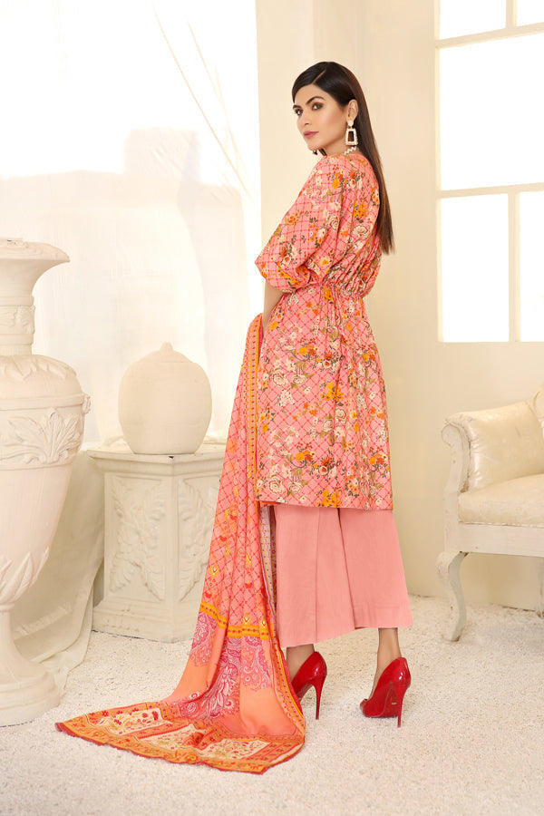 D 19 - Digital Printed Linen 3PC