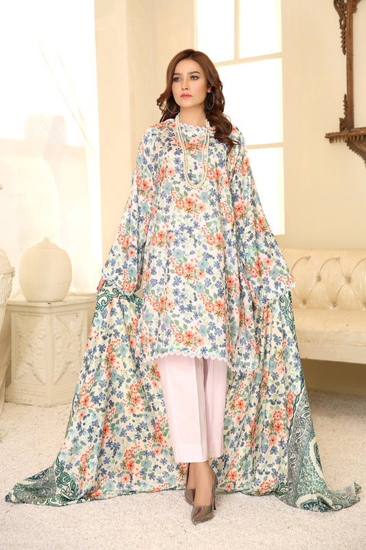 D 21 - Digital Printed Linen 3PC