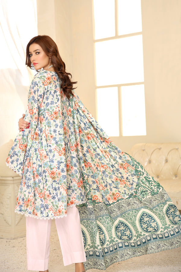 D 21 - Digital Printed Linen 3PC