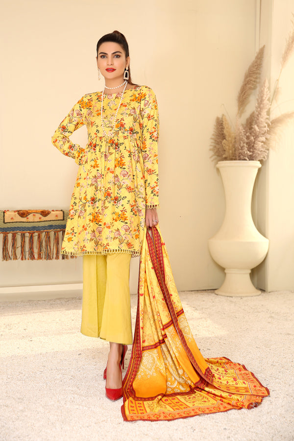 D 27 - Digital Printed Linen 3PC