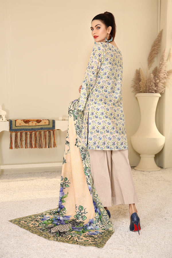 D 31 - Digital Printed Linen 3PC