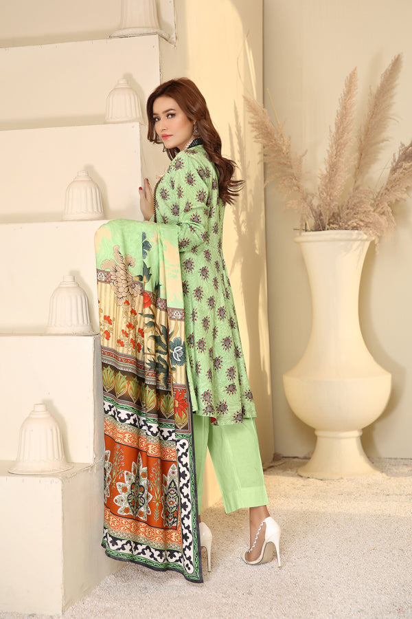 D 34 - Digital Printed Linen 3PC