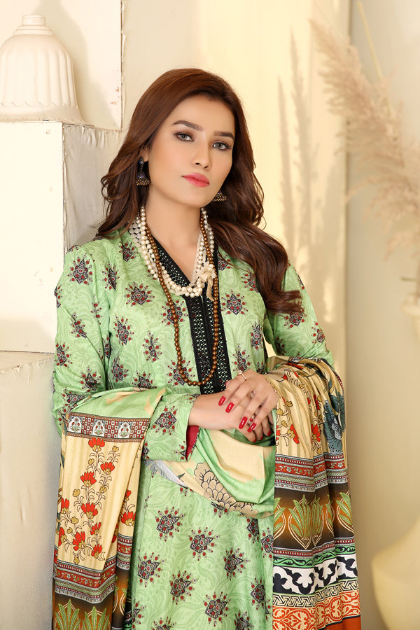 D 34 - Digital Printed Linen 3PC