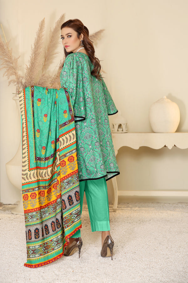 D 37 - Digital Printed Linen 3PC