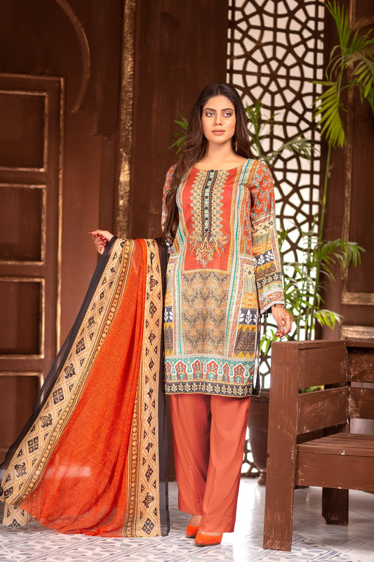 Orivin - Digital Printed & Embroidered Lawn Unstitch