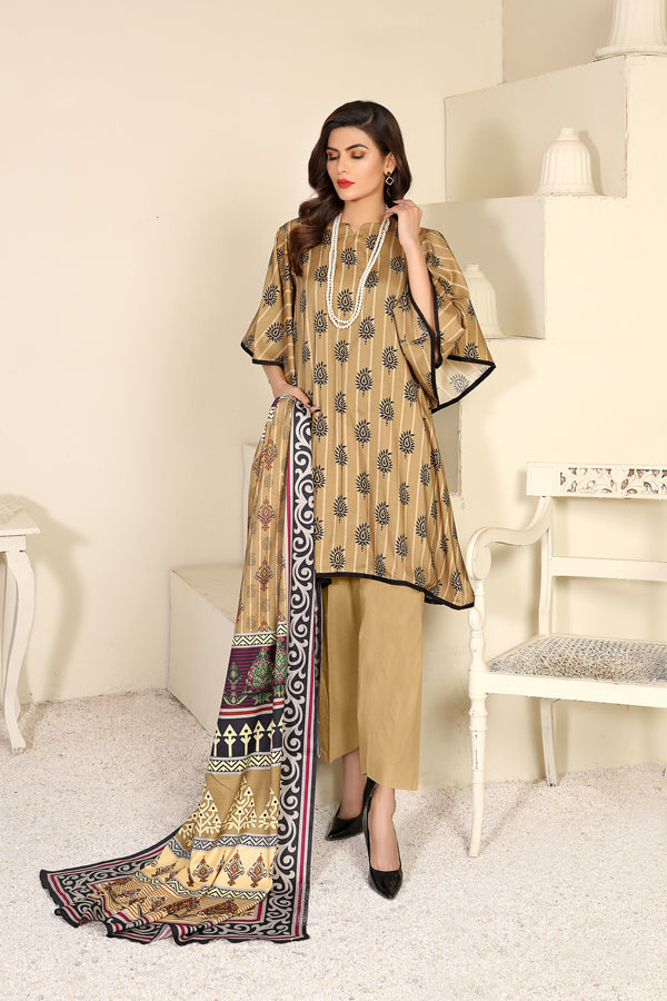 D 40 - Digital Printed Linen 3PC