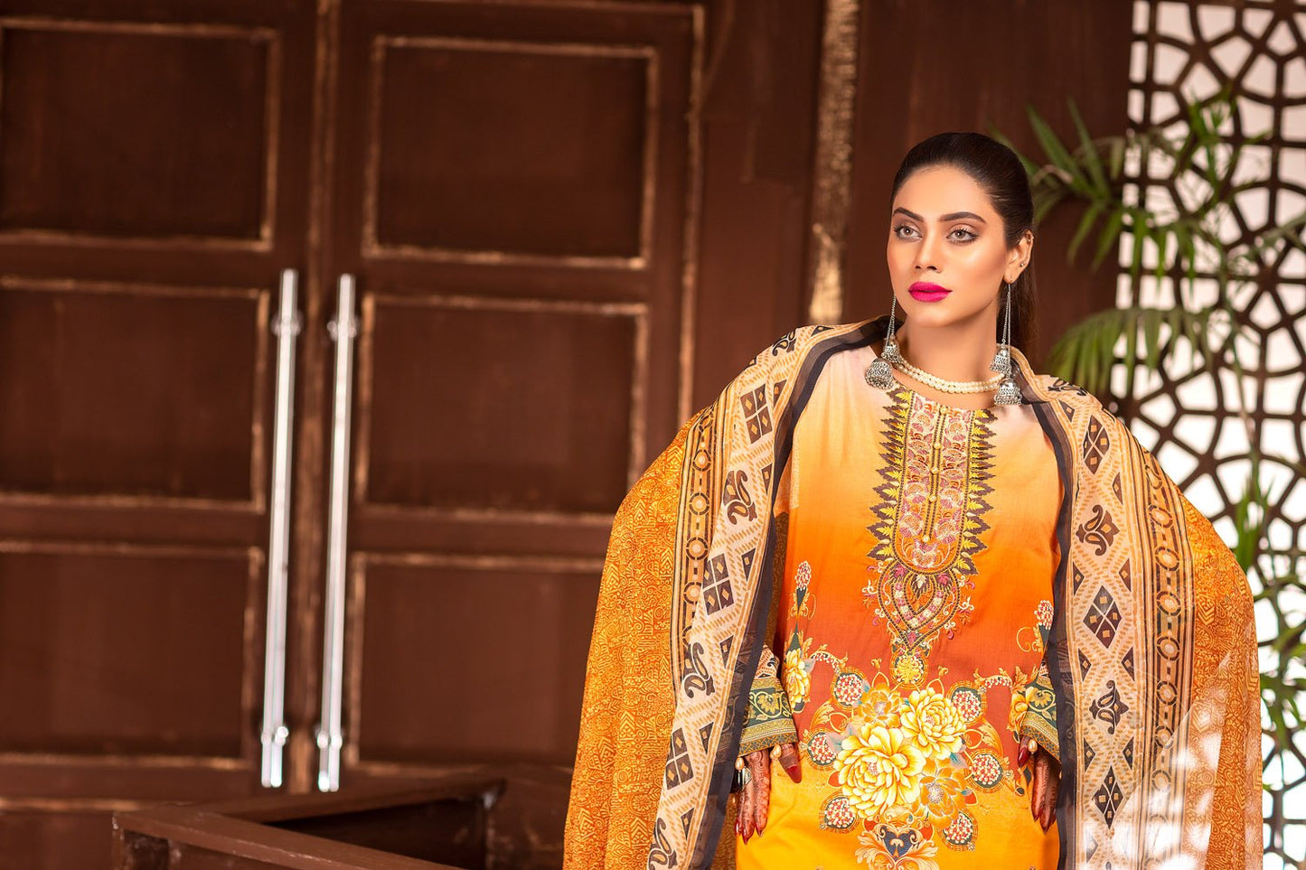 Burn Glow - Digital Printed & Embroidered Lawn Unstitch