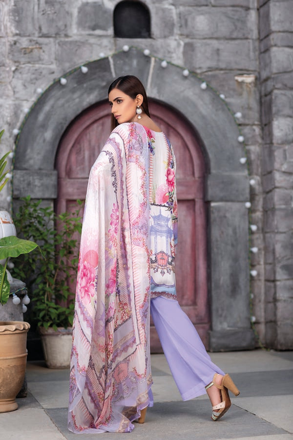 Cloud White - Digital Sequin Chickenkari Viscose