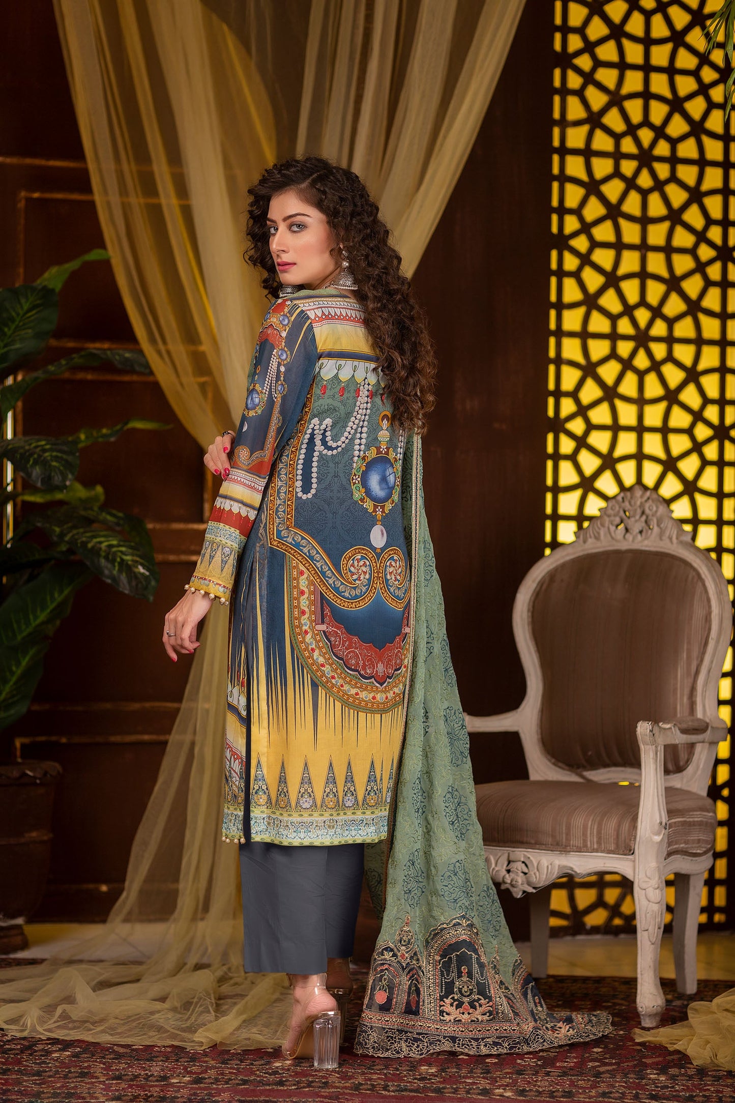 Csilla - Digital Embroidered Swiss Voil 3PC