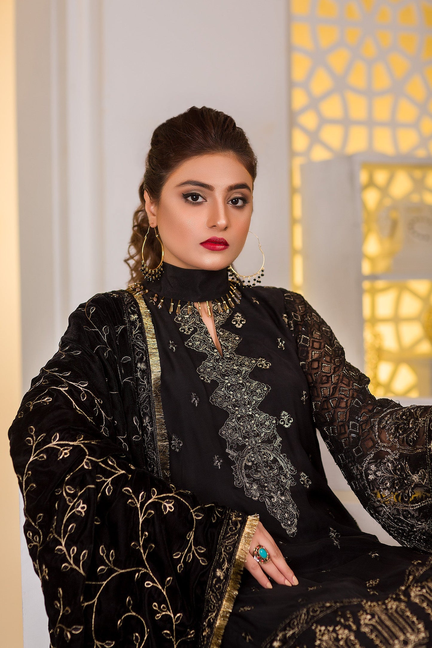 Dark Mistry - Embroidered Chiffon 3PC