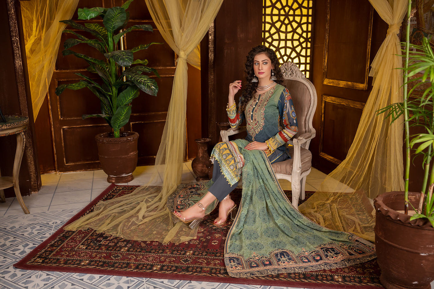 Csilla - Digital Embroidered Swiss Voil 3PC