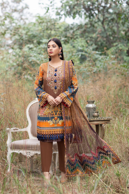 Fevin - Digital Embroidered Swiss Voil 3PC